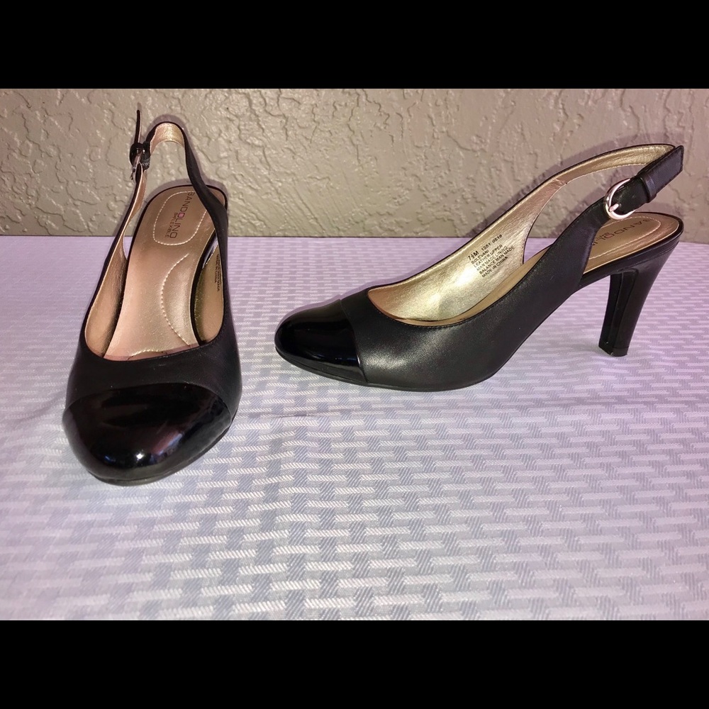 Bandolin Black B Flexible Slingback Heels